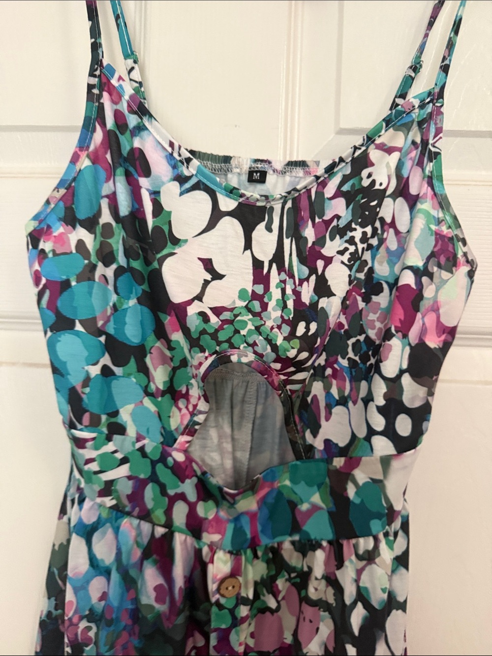 Colorful Abstract Print Cutout Sundress - Picture 3 of 5